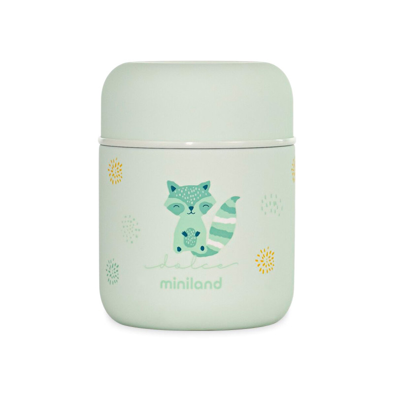 Termo para sólidos Food Thermy MINI Mint 280 ml de Miniland. Divertido diseño exterior.