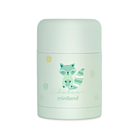 Termo para sólidos Food Thermy Mint 600 ml de Miniland. Divertido diseño exterior.