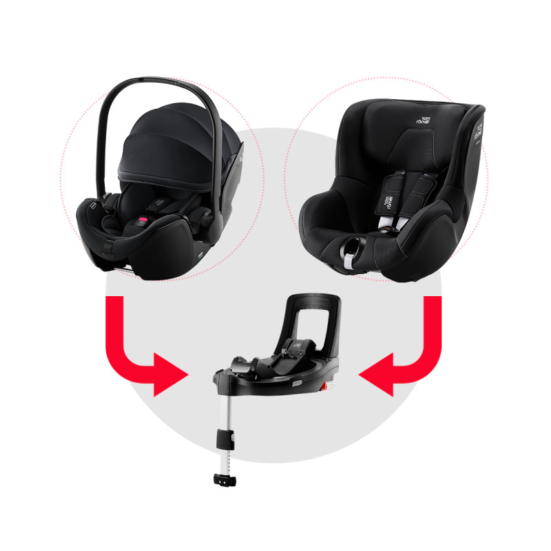 Sillas de coche modular 5z base isofix y dualfix 3 de Britax Römer en color galaxy black.