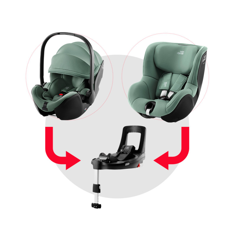 Sillas de coche modular 5z base isofix y dualfix 3 de Britax Römer en color jade green.