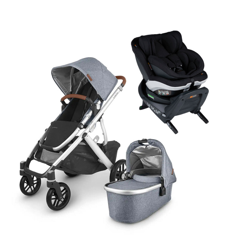 TRIO Uppababy Vista V2 cochecito Gregory con Izi Twist B i-Size silla de coche.