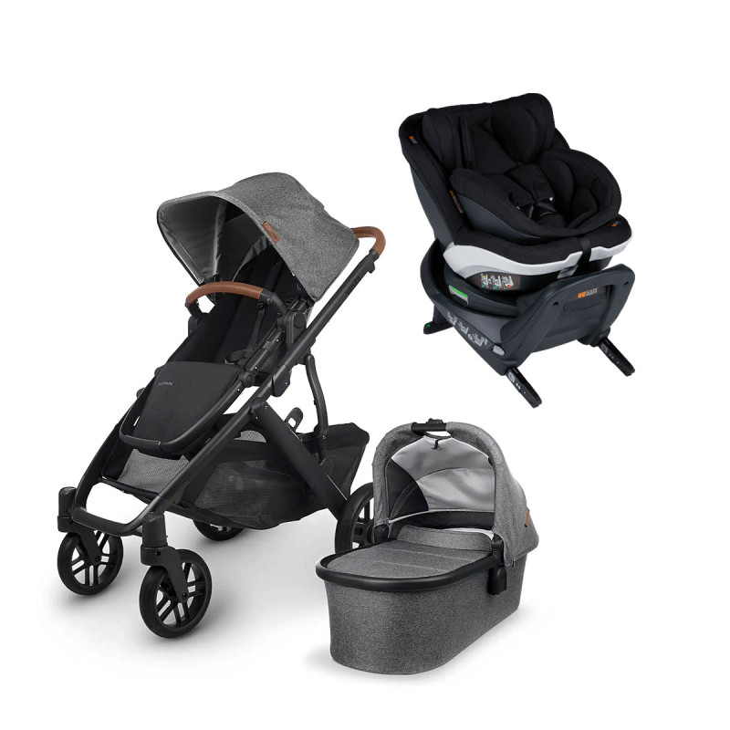 TRIO Uppababy Vista V2 cochecito Greyson con Izi Twist B i-Size silla de coche.