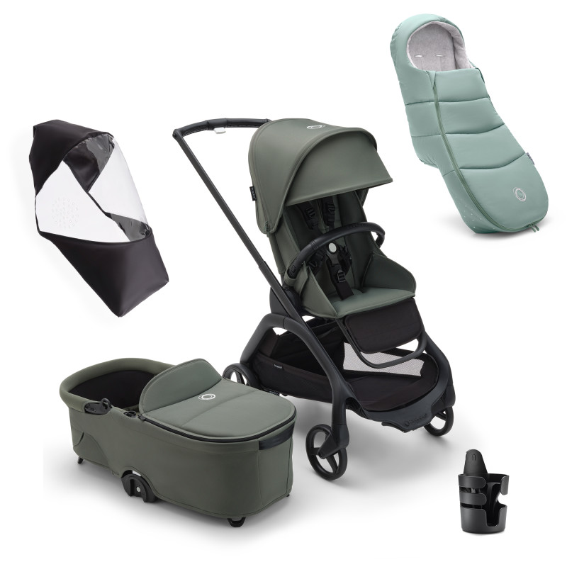 Bugaboo pack dragonfly imprescindibles recién nacido invierno verde bosque