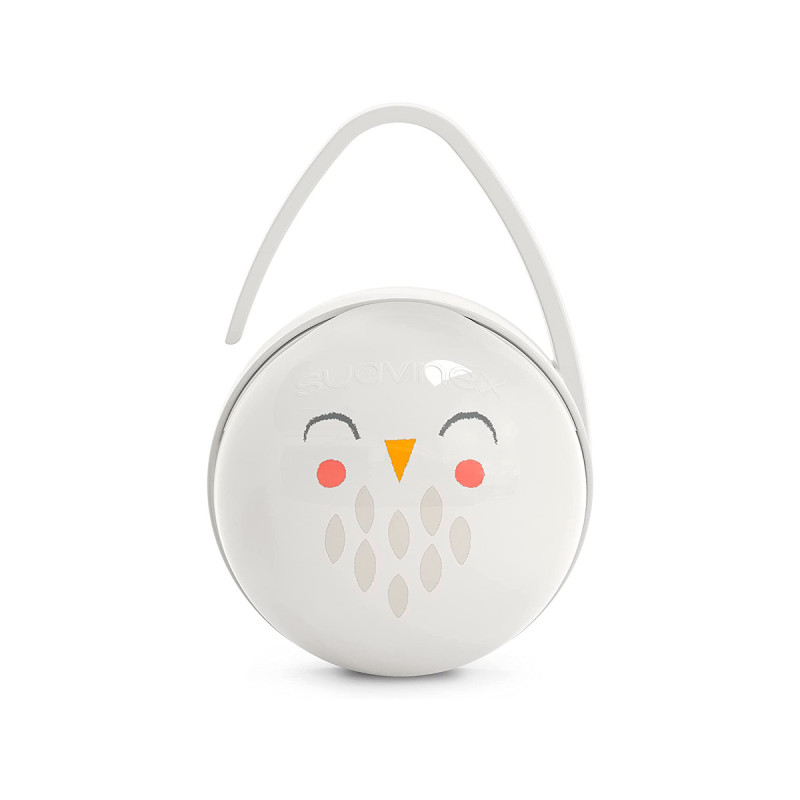 Portachupetes duo Premium Owl de Suavinex en color beige.