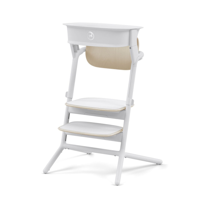 CYBEX torre de aprendizaje para trona LEMO Sand White montada sobre trona CYBEX LEMO