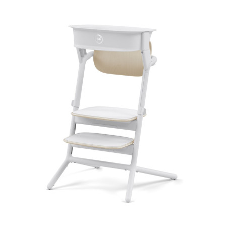 CYBEX torre de aprendizaje para trona LEMO Sand White montada sobre trona CYBEX LEMO