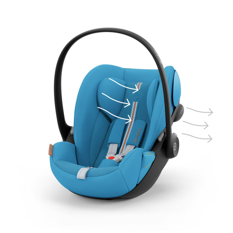 cybex cloud g silla de coche bebé beach blue plus 6