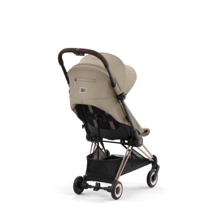 Cybex Coya silla paseo ultracompacta con chasis rosegold y tejidos en color cozy beige