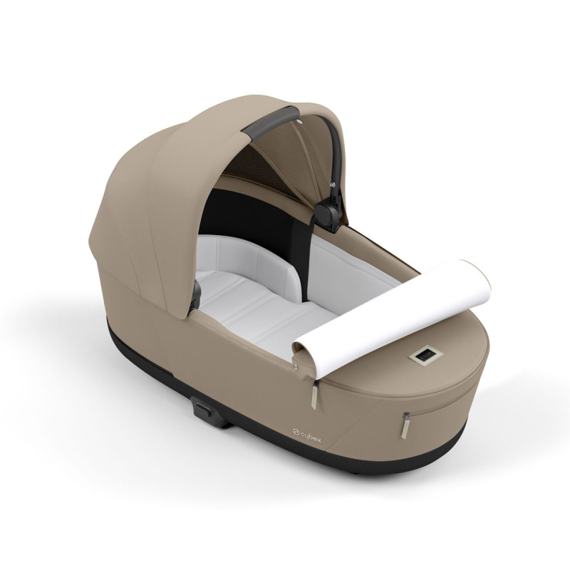 Capazo Platinum  de Cybex, en color  cozy beige abierto