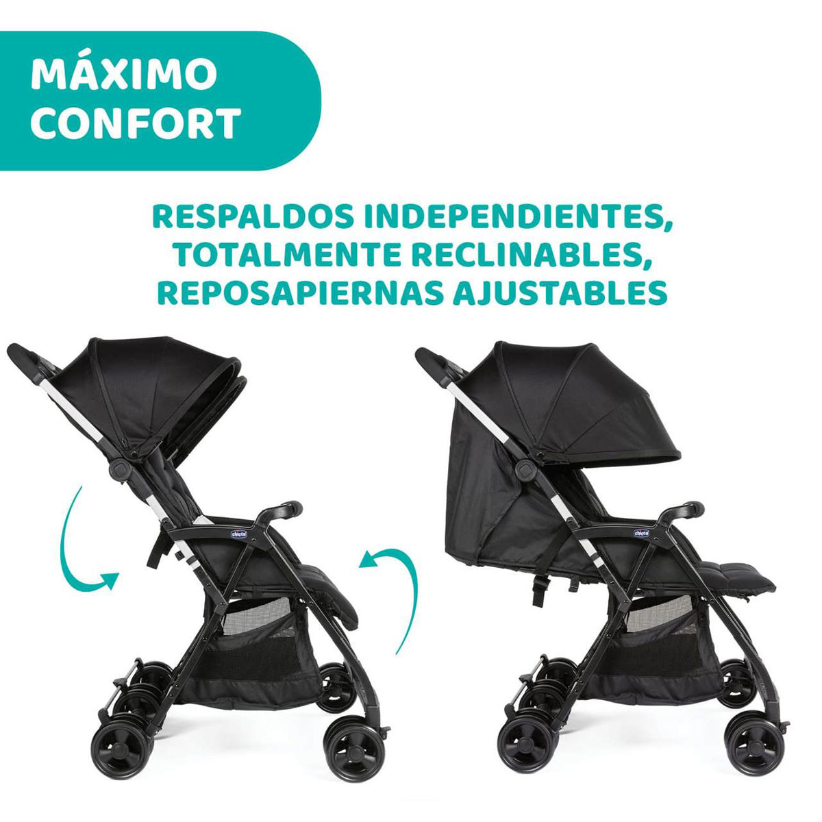 Chicco Ohlalà Twin Silla de Paseo gemelar negra maximo confort