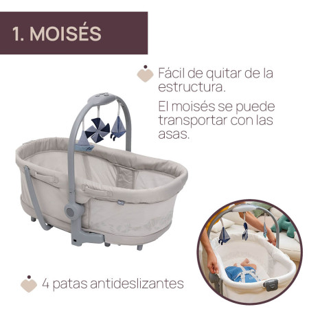 Chicco baby hug pro 5 en 1 cuna y moises BEIGE LATTE  moises