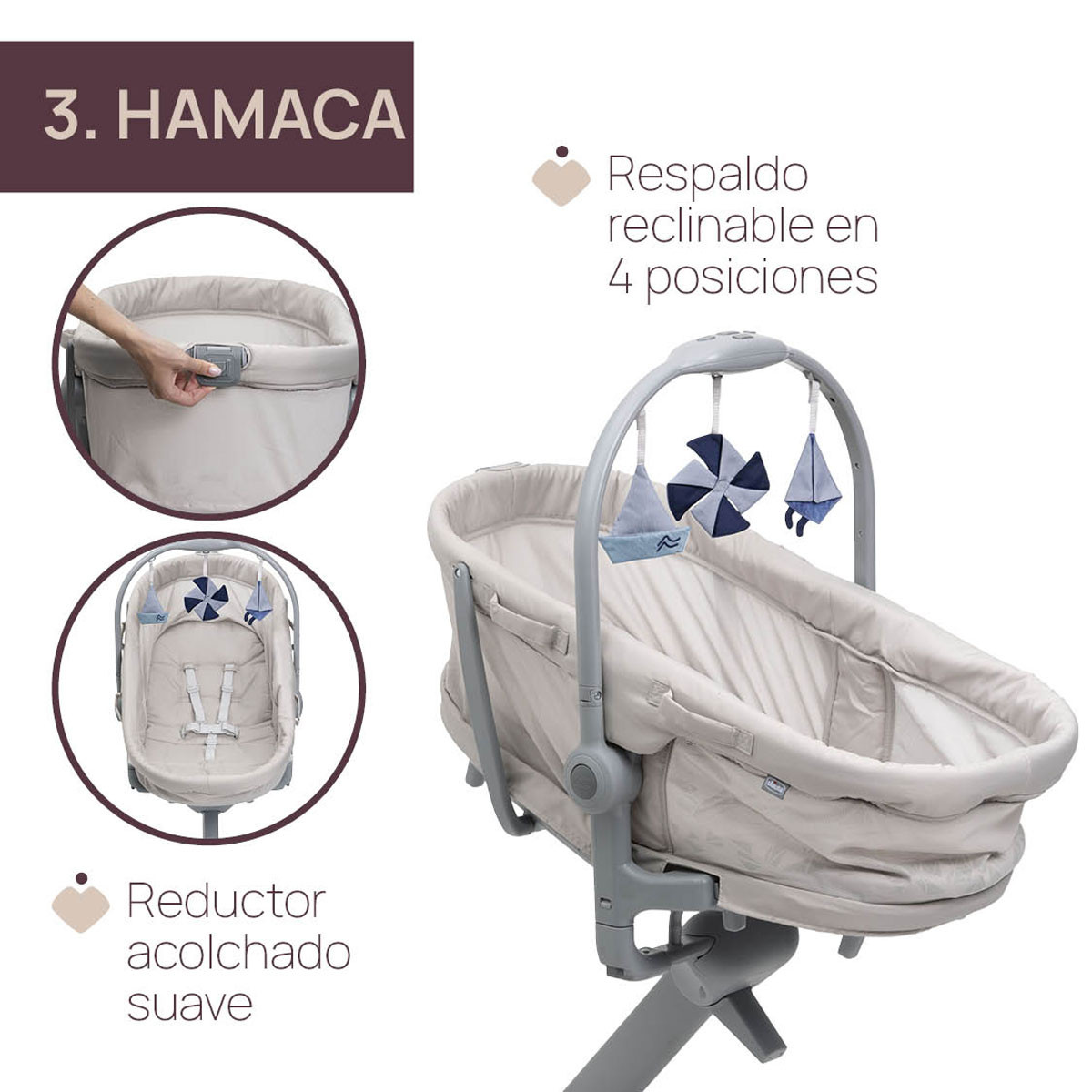 Chicco baby hug pro 5 en 1 cuna y moises BEIGE LATTE hamaca