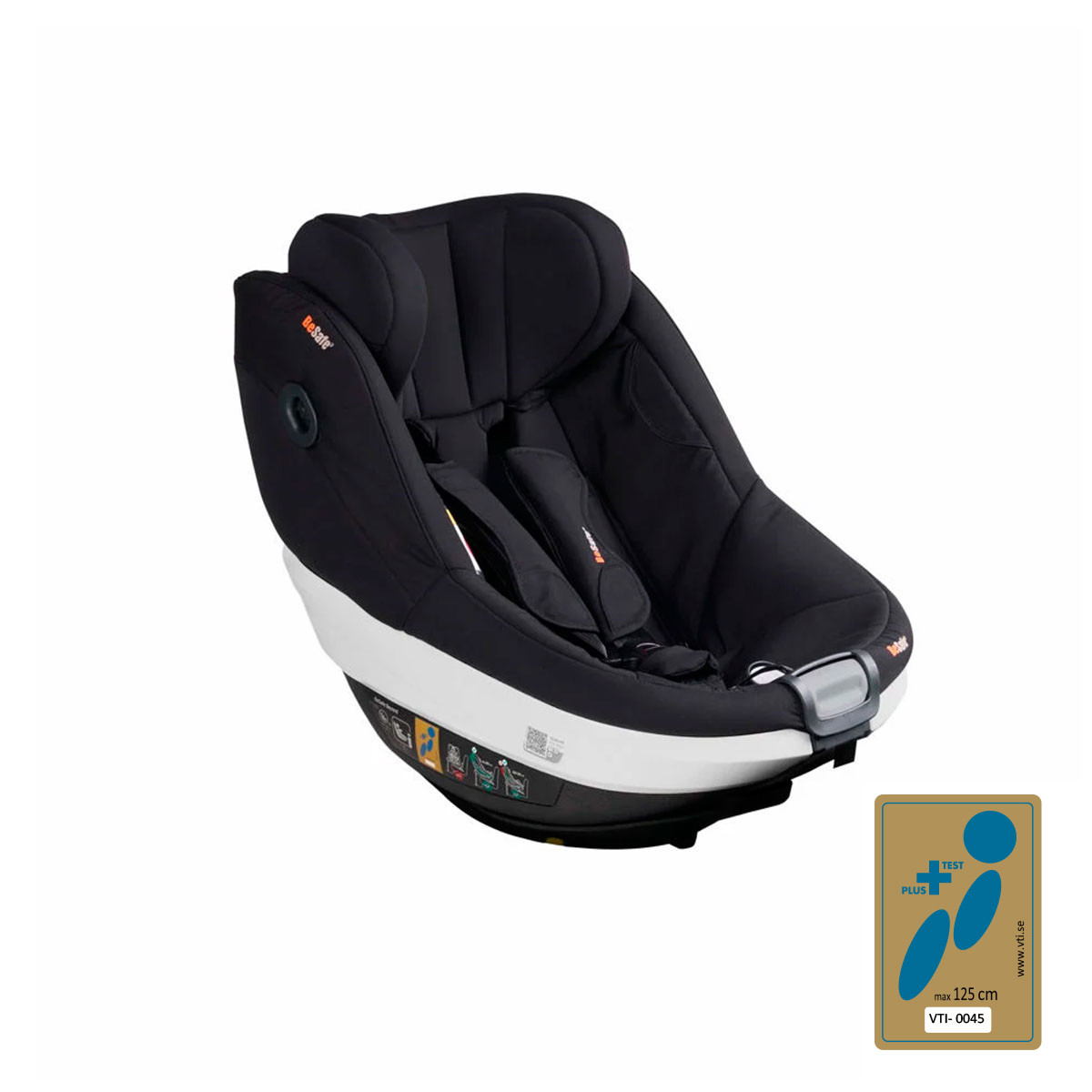 silla coche beyond en color negro, black cab de besafe con reposacapezas subido