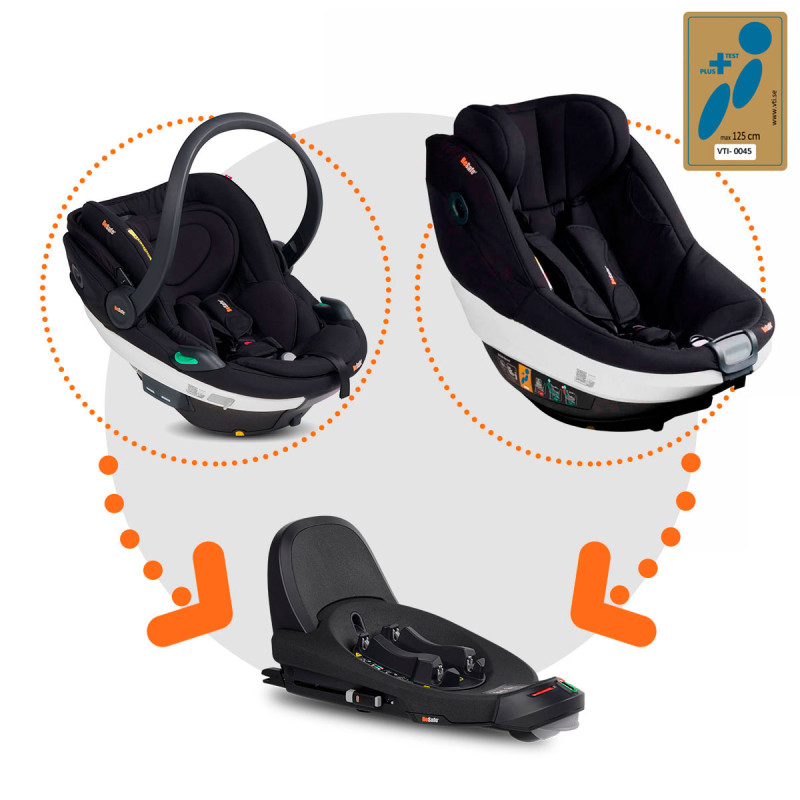 Besafe Beyond sistema modular con beyond go, beyond plus test y base isofix en color negro