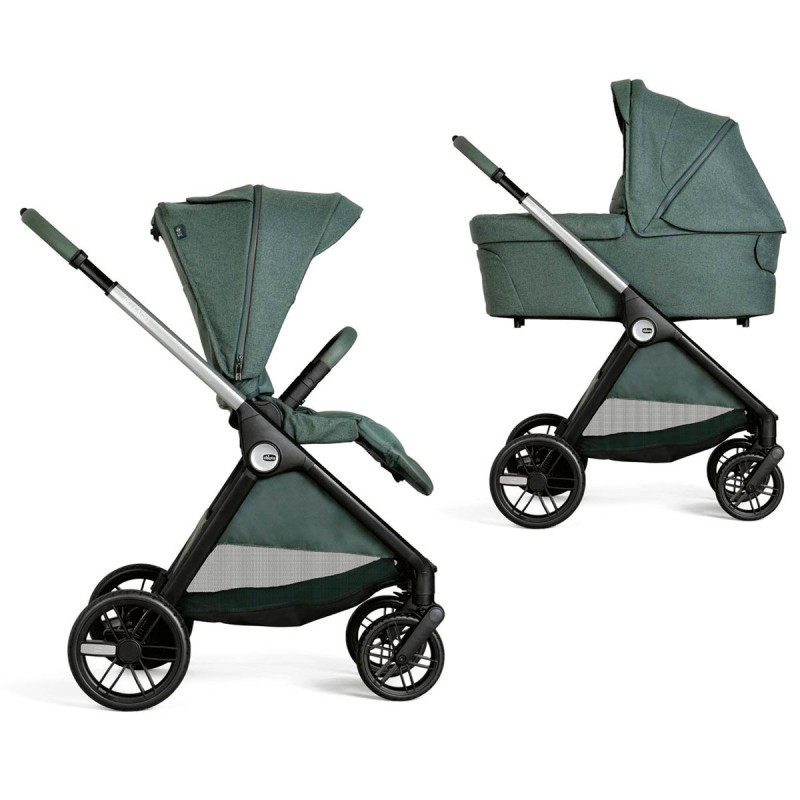 Chicco bellagio duo cochecito con capazo flexi en color fir tree verde