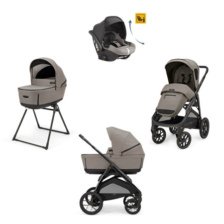 Inglesina sistema quattro Aptica XT 2025 color tundra beige y silla de coche para bebe darwin recline