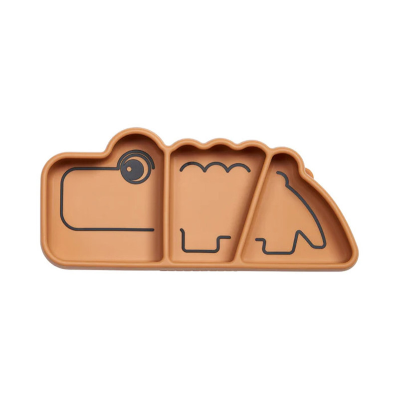 plato de silicona croco de done by deer en color mostaza
