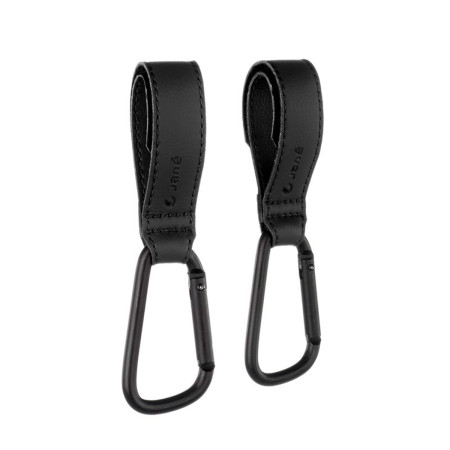 pack de dos mosquetones para carrito de bebé de Jané en color negro black G78