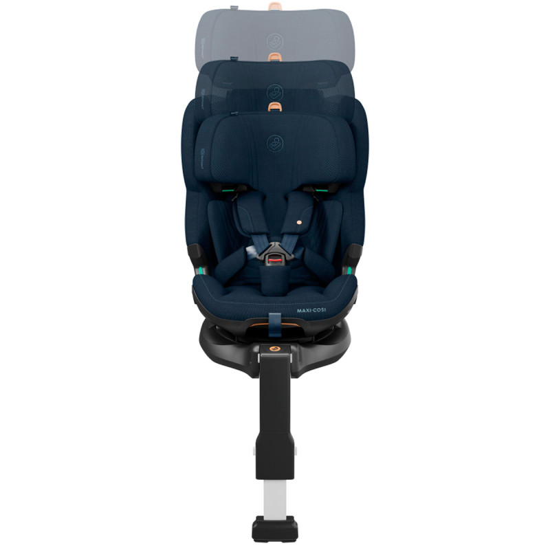 silla de coche para bebé Maxi-Cosi emerald 360 PRO con alturas de reposacabezas en color azul authentic blue