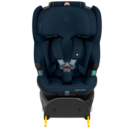 silla de coche para bebé Maxi-Cosi emerald 360 PRO vista frontal sobre base isofix en color azul authentic blue