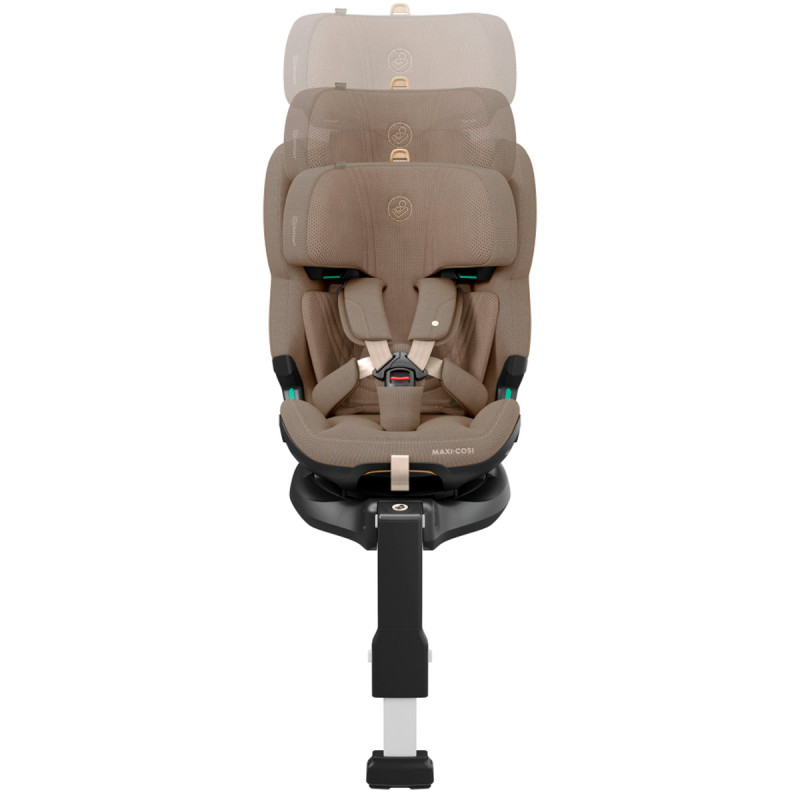 silla de coche para bebé Maxi-Cosi emerald 360 PRO con alturas de reposacabezas en color marrón authentic truffle