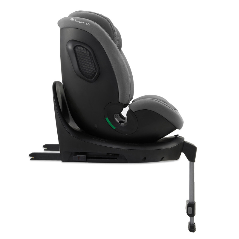 silla de coche xrider2 de Kinderkraft a favor de la marcha vista lateral en color gris