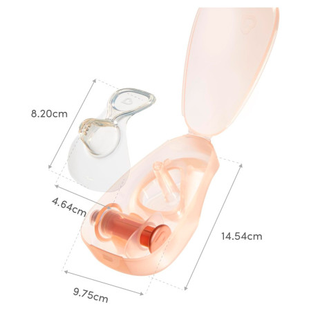 medidas del kit de lactancia con pezonera de lactancia, estuche de viaje y jeringa de limpieza