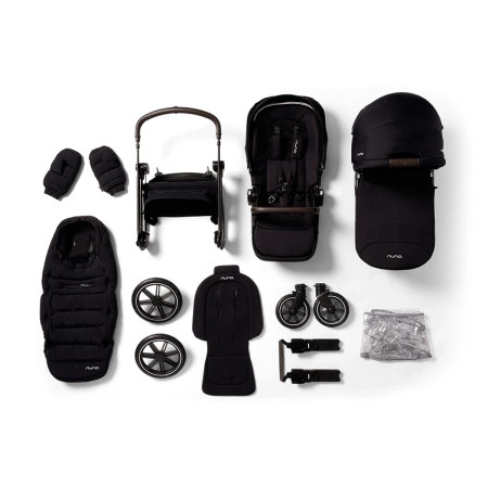 Accesorios del pack carrito de bebé completo Triv Lx All-Season de Nuna en color negro caviar