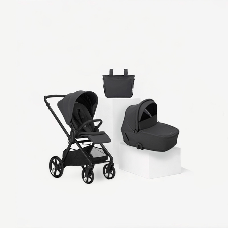 cochecito de bebé Muum de Jané con capazo Sleep en color gris oscuro cloud