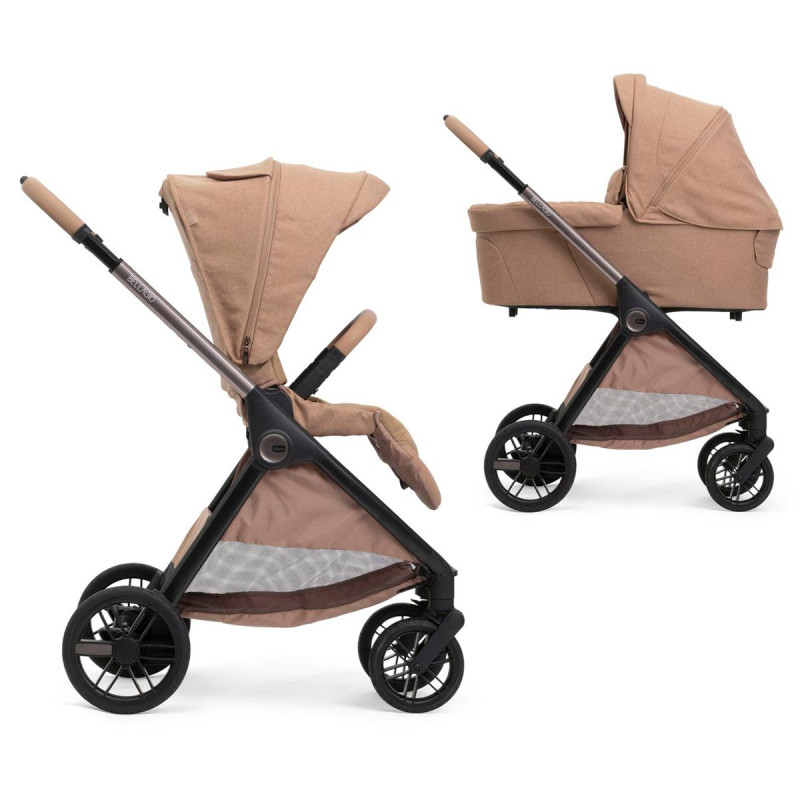 Carrito de bebé DUO Bellagio de Chicco con capazo Flexi en color marrón caramel