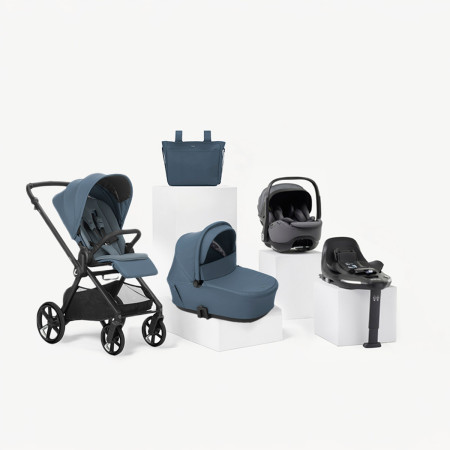 Jané Muum TRIO cochecito en color azul seal con portababé gris mars gray y base isofix