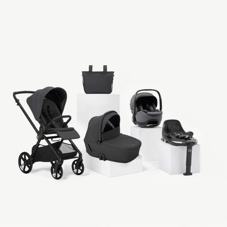 Jané Muum TRIO cochecito en color gris cloud con portababé negro matt black y base isofix