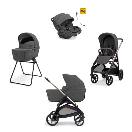 carrito TRIO Aptica con silla coche Darwin Recline EVO de Inglesina en gris marble grey
