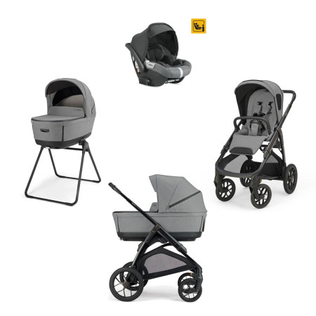 carrito TRIO Aptica XT con silla de coche Darwin de Inglesina en gris canyon grey