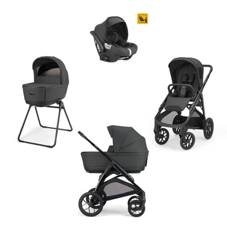 carrito TRIO Aptica XT con silla de coche Darwin de Inglesina en gris magnet grey
