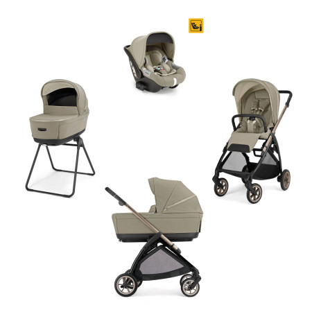 carrito TRIO Electa con silla de coche Darwin de Inglesina en hangar beige