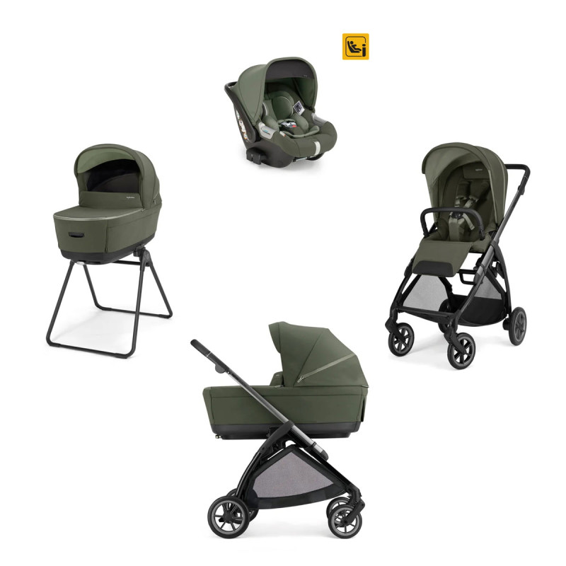 carrito TRIO Electa con silla de coche Darwin de Inglesina en verde loft green