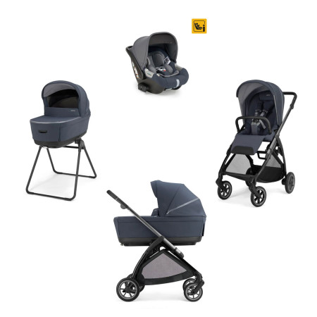 carrito TRIO Electa con silla de coche Darwin de Inglesina en azul rooftop blue