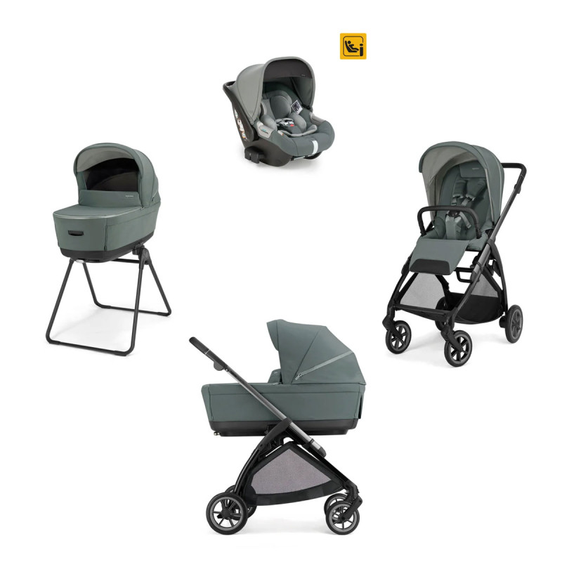 carrito TRIO Electa con silla de coche Darwin de Inglesina en gris studio grey