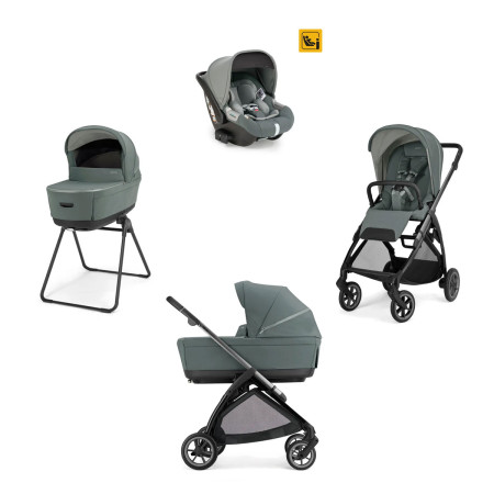 carrito TRIO Electa con silla de coche Darwin de Inglesina en gris studio grey