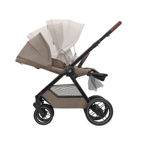 respaldo reclinable de la silla de paseo del carrito de bebé Oxford+ de Maxi-Cosi en beige twillic truffle