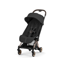 Cybex Coya Style silla de paseo compacta en color sepia black con chasis rosegold