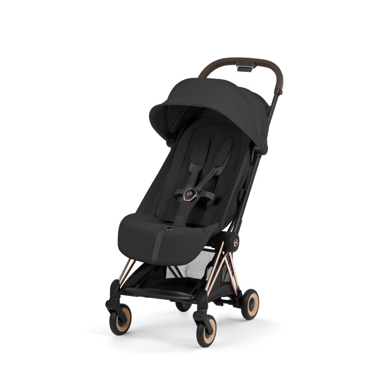 Cybex Coya Style silla de paseo compacta en color sepia black con chasis rosegold