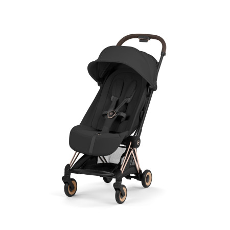 Cybex Coya Style silla de paseo compacta en color sepia black con chasis rosegold