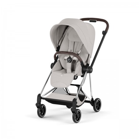 silla de paseo cochecito mios style de Cybex con chasis chrome brown en gris city grey
