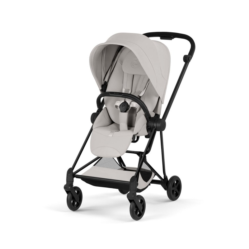silla de paseo cochecito mios style de Cybex con chasis matt black en gris city grey