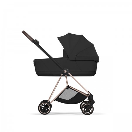 cochecito mios style de Cybex con chasis rosegold en negro sepia black