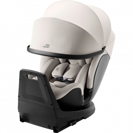 Detalle con la capota extendida y el reductor de recién nacido de SWIVEL-GROW MAX AIR en color  Soft Taupe