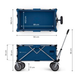 carrito de transporte plegable ROLLSTER de Kinderkraft en azul Night Blue 2