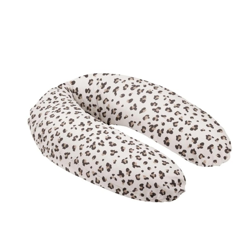 Cojín de lactancia Doomoo Buddy de Babymoov con estampado Leopard Cream